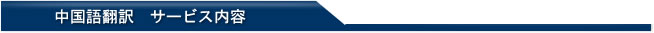 中国語翻訳　サービス内容
